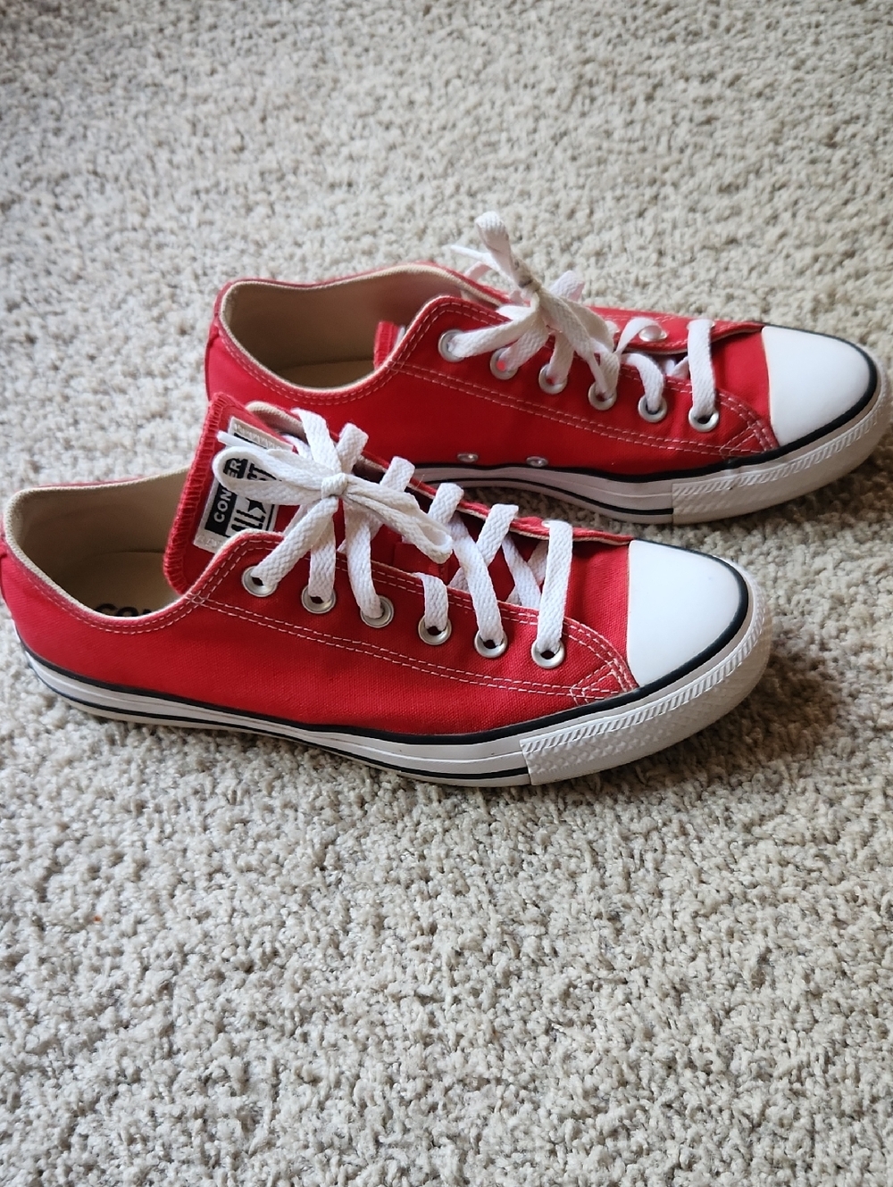 Converse Adult Low Top Sneakers in Red with White Accents
